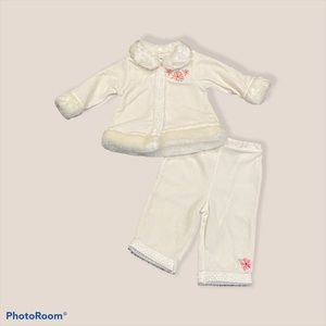 First Impressions Winter White Velour Outfit